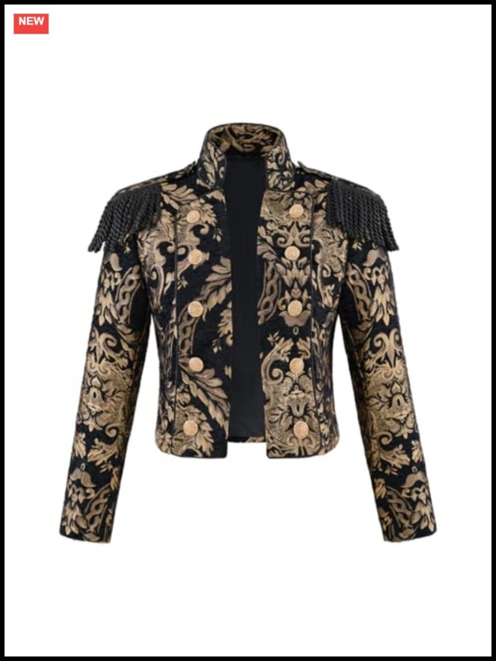 Double Breasted Steampunk Brocade Cropped Jacket Victorian Military Ringmaster